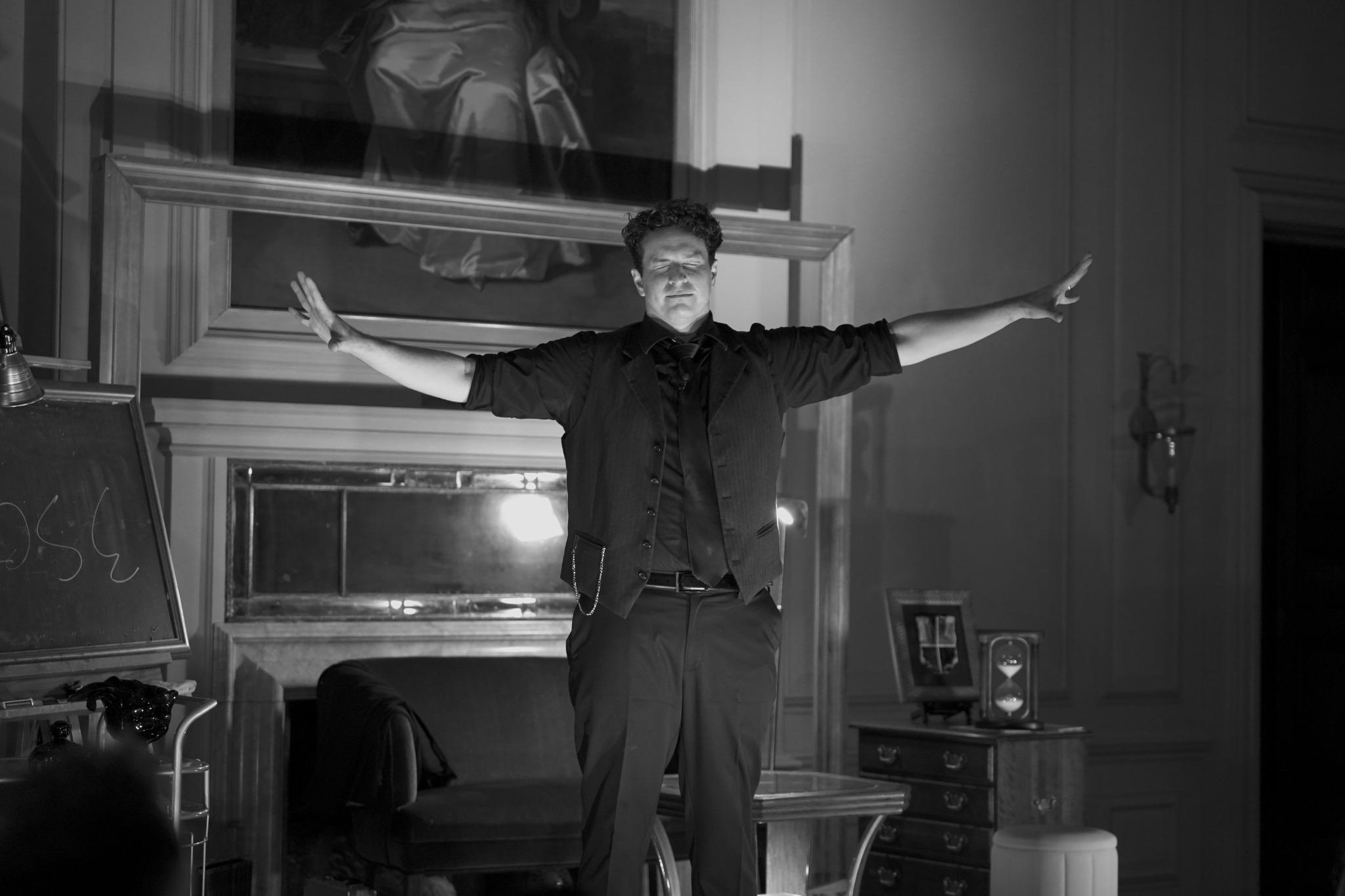 Stage piece · arms raised